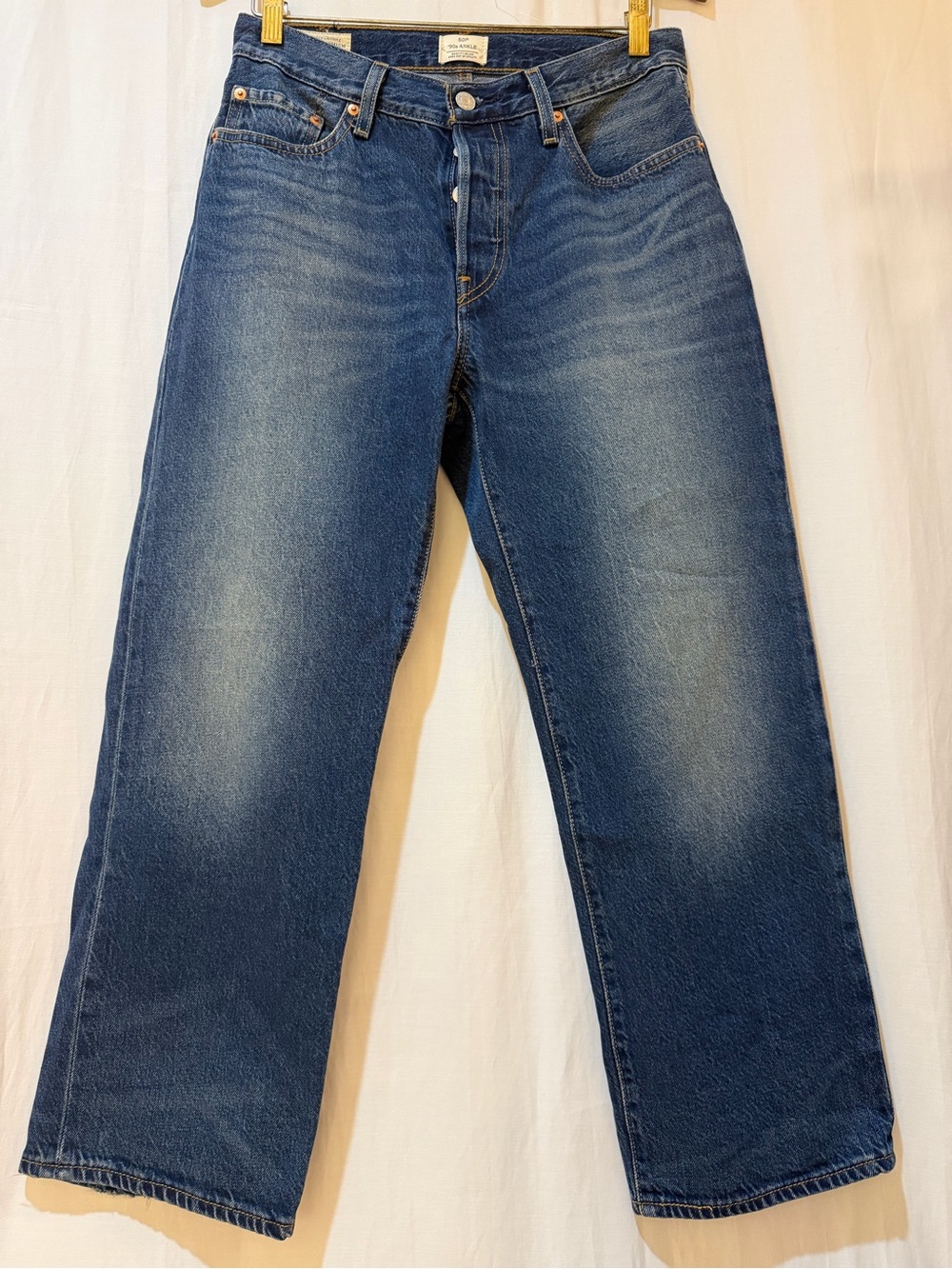 Levi’s Premium 501 90’s Ankle Denim Jeans Straight Cropped Length - Blue - Sz 27